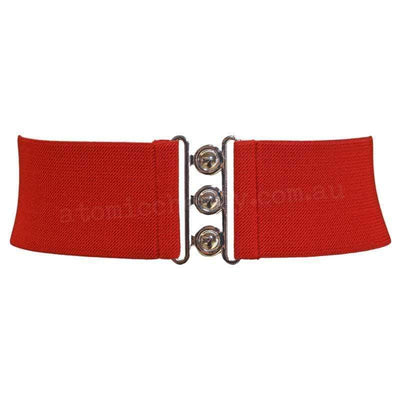 Hell Bunny Elastic Waist Cinch Belt - Red