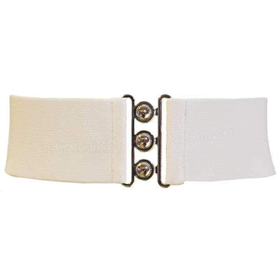 Hell Bunny Elastic Waist Cinch Belt - White