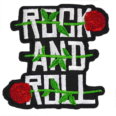 Rock And Roll Rose iron on patch