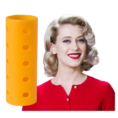 Lovely Lady Magnetic Hair Rollers - 7/8" roller shown with model with retro hairstyle