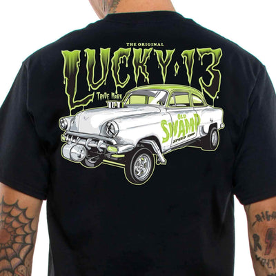 T-shirt with a hot rod car motif