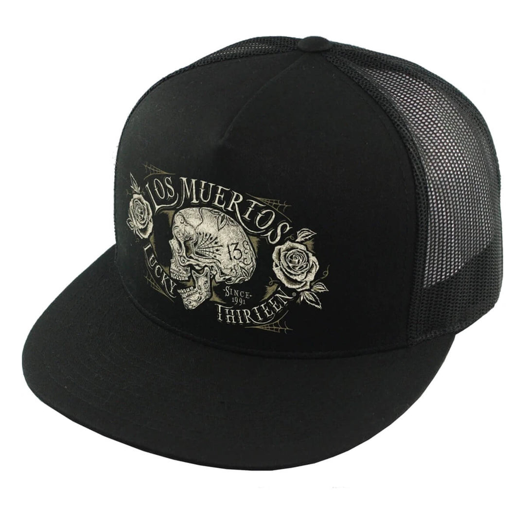 Lucky 13 Frankie's Dead Skull Los Muertos Trucker Hat