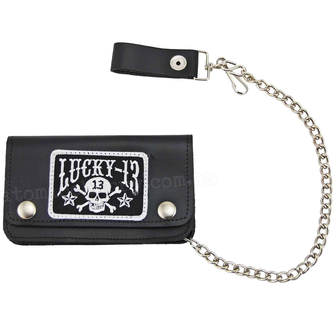 Image of Lucky 13 Skull & Stars Logo Chain Wallet