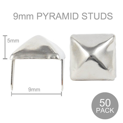 Individual 9mm Pyramid stud with dementions