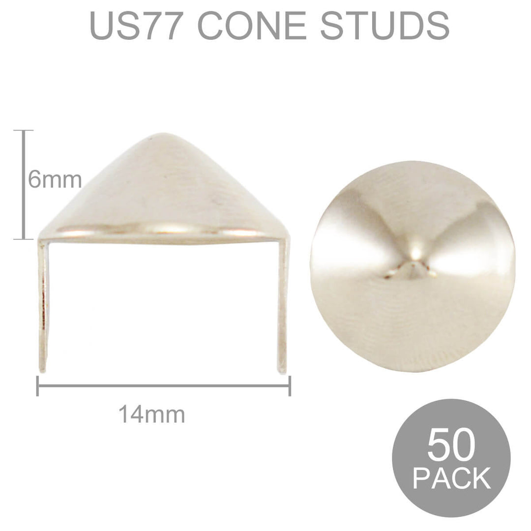 UK 77 Studs -Top view and side view with dimensions