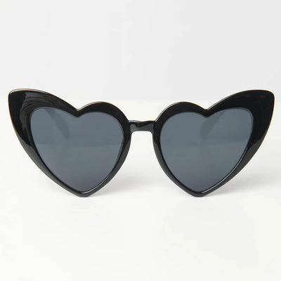 Pair of black retro 50s heart sunglasses