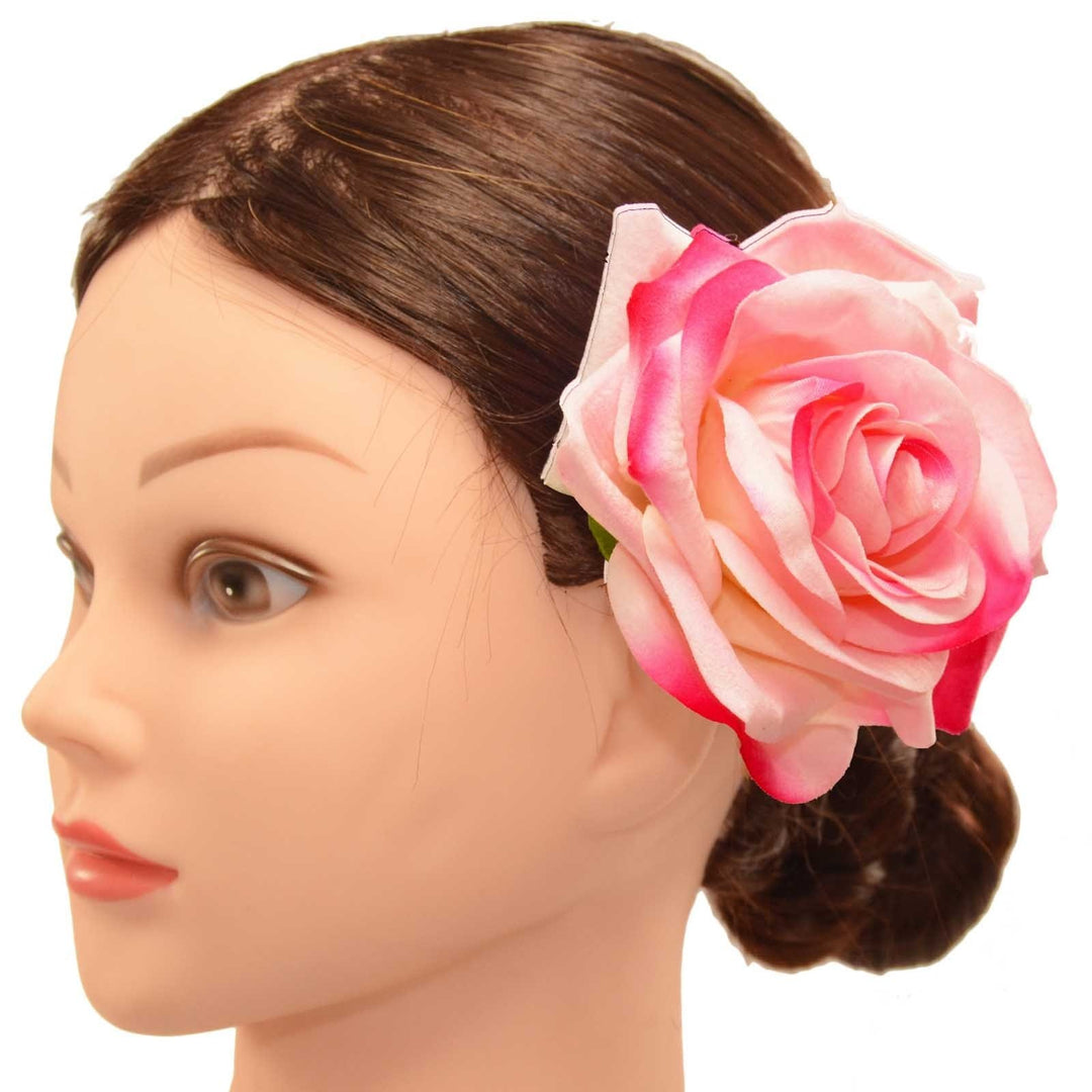 Image of Velvet Rose Flower Hair Clip/Brooch - Pink
