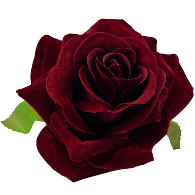 Image of Velvet Rose Flower Hair Clip/Brooch - Burgundy