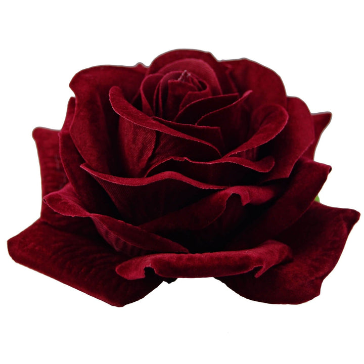 Image of Velvet Rose Flower Hair Clip/Brooch - Burgundy