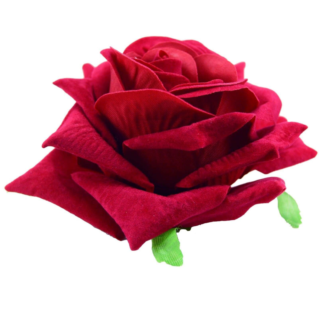 Image of Velvet Rose Flower Hair Clip/Brooch - Red