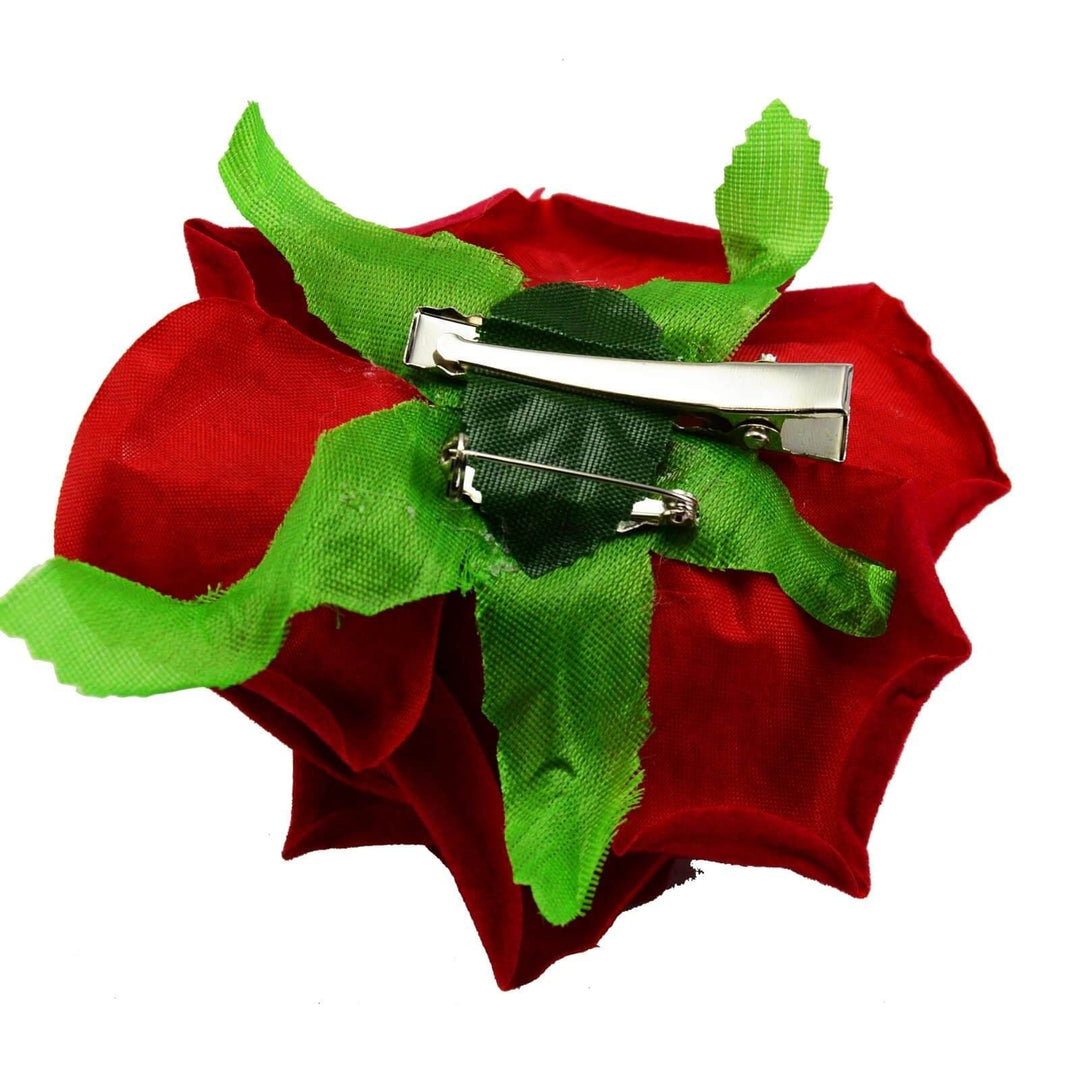 Image of Velvet Rose Flower Hair Clip/Brooch - Red