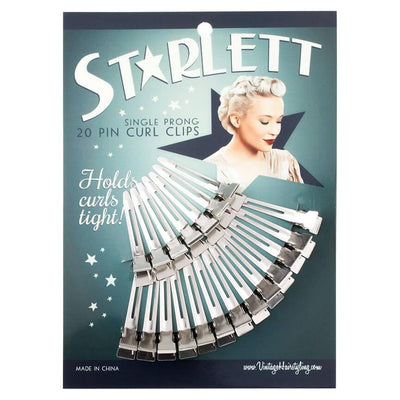 Image of Vintage Hairstyling Starlett Single Prong Pin Curl Hair Clips - Fine Hair (Pack of 20)