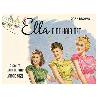 Image of Vintage Hairstyling Ella Hair Nets (Pack of Two) - Dark Brown
