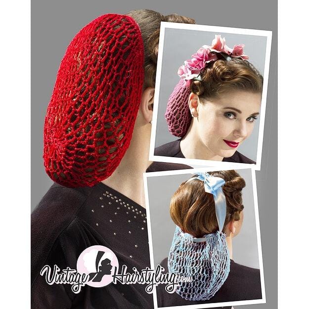 Image of Vintage Hairstyling Gloria Roux Hair Snood - Red