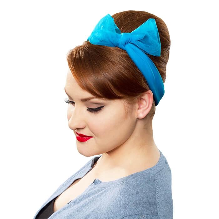 Image of Vintage Hairstyling Tidy Tresses Hair Scarf - Electric Blue