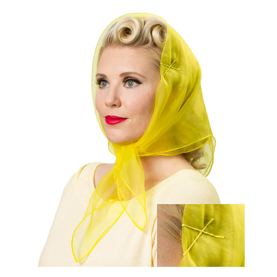 Vintage Hairstyling Tidy Tresses Hair Scarf - Lemon