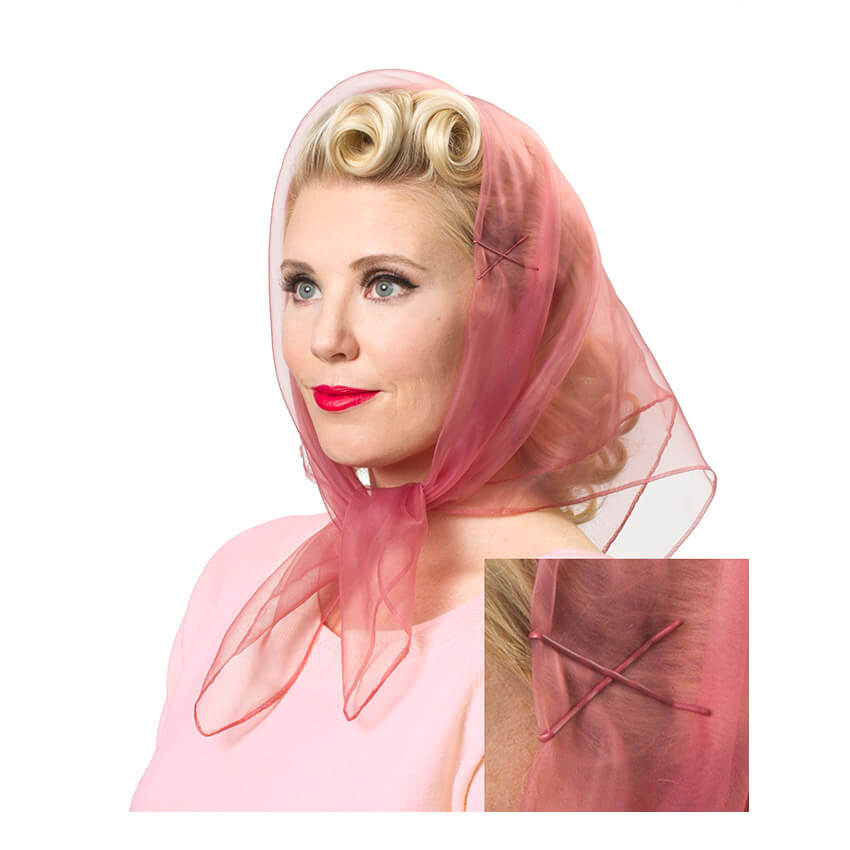 Vintage Hairstyling Tidy Tresses Hair Scarf - Warm Mauve